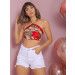 Short Branco Desfiado